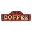 Μεταλλική Πινακίδα LED Forever Light RETRO Fresh Brewed Coffee Κόκκινο-Χρυσό