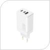 Travel Fast Charger Maxlife MXTC-08-65ACC with Triple Output USB A & USB C PD + QC 65W White