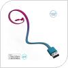 Καλώδιο Σύνδεσης USB 2.0 BuQu CORDZ Duo USB A σε Micro USB & Lightning 1.2m Ροζ - Γαλάζιο