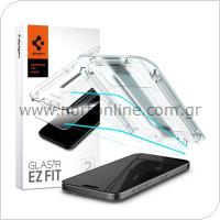 Tempered Glass Full Face Spigen Glas.tR EZ-FIT Apple iPhone 15 Pro Max (2 τεμ.)