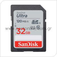 Κάρτα μνήμης SDHC C10 UHS-I SanDisk Ultra 120MB/s 32GB