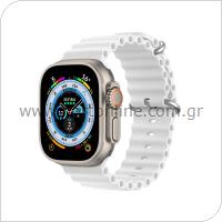 Strap Dux Ducis OceanWave Silicone Bracelet Apple Watch (42/ 44/ 45mm) White