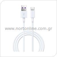 USB 2.0 Cable Devia EC306 Supercharge USB A to USB C 1.5m Shark White