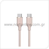 USB 2.0 Cable Devia EC632 USB C to USB C PD 60W 1.2m Jelly Pink