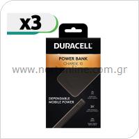 Φορτιστής Ανάγκης Duracell Charge 10 PD 18W 10000mAh Μαύρο (3 τεμ.)