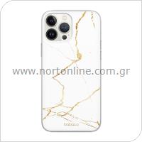 Soft TPU Case Babaco Marble 014 Apple iPhone 15 Pro Full Print White-Gold