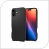 Soft TPU Back Cover Case Spigen Liquid Air Apple iPhone 16 Plus Matte Black