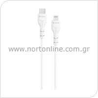 USB 2.0 Cable Devia EC150 USB C to Lightning PD 27W 1m Kintone Eco-Friendly White