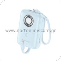 Φορτιστής Ανάγκης Foneng PX105 Mini 22.5W 10000mAh με 2 Ενσωματωμένα Καλώδια Μπλε