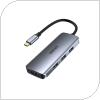 Hub Adapter USB C Choetech M19 7 in1 to HDMI Multiport Grey