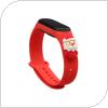 Λουράκι Xiaomi Mi Band 3/ Mi Band 4 Xmas Santa Κόκκινο (Ασυσκεύαστο)