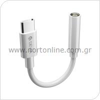 Αντάπτορας Devia EC608 USB C Αρσενικό σε 3.5mm Θηλυκό για Φόρτιση & Hands Free Smart Λευκό