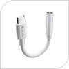 Αντάπτορας Devia EC608 USB C Αρσενικό σε 3.5mm Θηλυκό για Φόρτιση & Hands Free Smart Λευκό