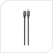 USB 2.0 Cable Foneng X119 Zinc Alloy Head Braided USB C to Lightning PD 27W 1m Black