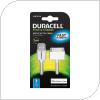 USB 2.0 Cable Duracell USB A to MFI Apple 30-pin 1m White