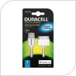 Καλώδιο Σύνδεσης USB 2.0 Duracell USB A σε MFI Apple 30-pin 1m Λευκό