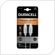 USB 3.2 Cable Duracell Braided Kevlar USB C to USB C 1m White