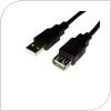 Καλώδιο Προέκτασης Σύνδεσης Male USB/ Female USB 1m Μαύρο (Ασυσκεύαστο)