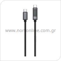 Καλώδιο Σύνδεσης USB 2.0 Devia EC313 Metal Woven USB C σε USB C PD 60W με Οθόνη 1.2m Extreme Μαύρο