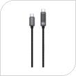 Καλώδιο Σύνδεσης USB 2.0 Devia EC313 Metal Woven USB C σε USB C PD 60W με Οθόνη 1.2m Extreme Μαύρο