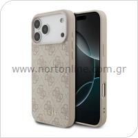 Θήκη PU Guess Apple iPhone 17 Pro Max Hardcase Classic 4G Ροζ