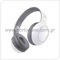 Ασύρματα Ακουστικά Κεφαλής XO BE35 Λευκό-Γκρι