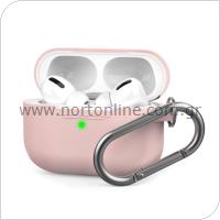 Θήκη Σιλικόνης AhaStyle PT-P1 Apple AirPods Pro Premium με Γάντζο Ροζ