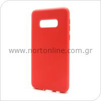 Θήκη Liquid Silicon inos Samsung G970F Galaxy S10e L-Cover Κόκκινο