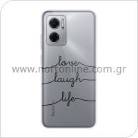 Θήκη TPU inos Xiaomi Redmi 10 5G Art Theme Love-Laugh-Life