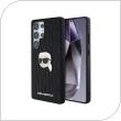 Θήκη TPU Karl Lagerfeld Samsung Galaxy S25 Ultra Hardcase Leather Monogram Karl Head Pin Μαύρο