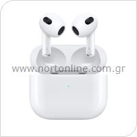 Ακουστικό Bluetooth Apple MME73 AirPods 3 με Θήκη Φόρτισης Lightning Λευκό