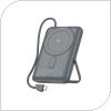 Φορτιστής Ανάγκης Foneng PX119 Magnetic Wireless 22.5W 10000mAh με Ενσωματωμένο Καλώδιο & Stand Σκούρο Γκρι