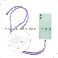 Universal Neck Strap inos for Mobile Phones Gray-Purple