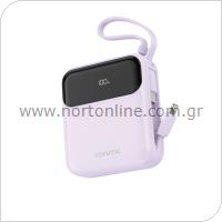 Φορτιστής Ανάγκης Foneng PX111 Mini PD 22.5W 10000mAh με 2 Ενσωματωμένα Καλώδια Μωβ
