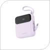 Φορτιστής Ανάγκης Foneng PX111 Mini PD 22.5W 10000mAh με 2 Ενσωματωμένα Καλώδια Μωβ