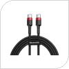 USB 2.0 Cable Baseus Cafule USB C to USB C Flash PD 60W 2m Black-Red