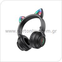 Wireless Stereo Headphones Borofone BO18 Cat Ear Black