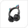 Wireless Stereo Headphones Borofone BO18 Cat Ear Black
