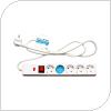 Socket GSC 5 Way with Switch, Surge Protection & Cable 1.5m (3 x 1.5mm) White