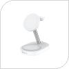 Wireless Magnetic Charging Pad Bracket 3in1 Devia Y302 15W for Apple Airpods, iPhone & iWatch Extreme Speed White