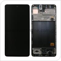 LCD with Touch Screen & Front Cover Samsung A515F Galaxy A51 Black (Original)