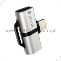 Adaptor Devia EC134 Lightning Male to 2 x Lightning Female for Charge & Hands Free Smart Silver