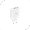 Travel Fast Charger Dudao A5HEU with Output 3x USB A & 1x USB C PD 20W White