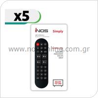 Τηλεχειριστήριο inos Simply για Samsung, LG, Sony, Philips & Panasonic TVs (Ready To Use) (5 τεμ.)