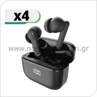 True Wireless Ακουστικά Bluetooth Audeeo AO-EANC2 Μαύρο (4 τεμ.)