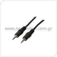 Audio Aux Cable 3.5mm/3.5mm 3m Black (Bulk)