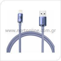 USB 2.0 Cable Baseus Crystal Shine USB A to Lightning 2.4A 1.2m Purple