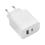 Travel Fast Charger Maxlife MXTC-06 with Dual Output USB A & USB C PD + QC 20W White