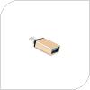 Αντάπτορας USB Host OTG (Female) σε USB C (Male) Metallic Χρυσό (Ασυσκεύαστο)