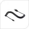 USB 2.0 Cable HTC USB A to Micro USB Spiral 1m Black (Bulk)